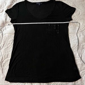 GAP Black Fitted Short Sleeve T-Shirt
